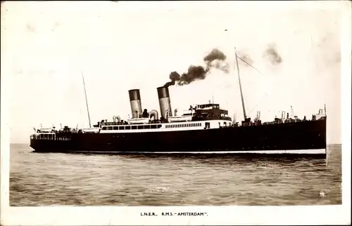 Ak Dampfschiff SS Amsterdam, LNER, Fährschiff