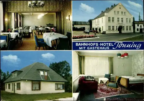 Ak Tönning an der Eider Nordfriesland, Bahnhofshotel