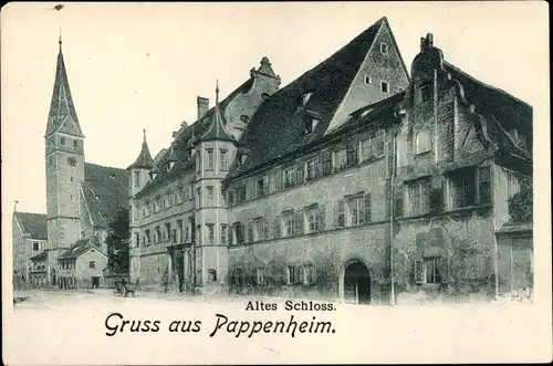 Ak Pappenheim im Altmühltal Mittelfranken, altes Schloss