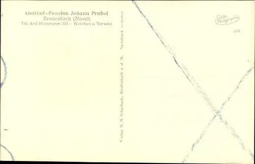 Ak Brodenbach an der Terrassenmosel, Pension