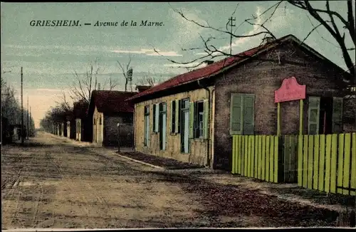 Ak Griesheim bei Darmstadt, Avenue de la Marne