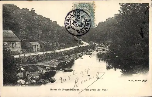 Ak Pontaubert Yonne, Vue prise du Pont