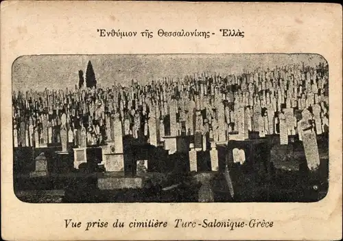 Ak Thessaloniki Griechenland, Vue prise du cimitiere Turc