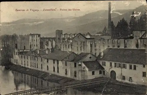 Ak Zainvillers Vagney Vosges, Ruines des Usines