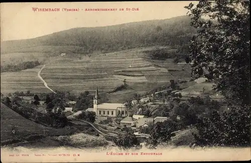 Ak Wisembach Lothringen Vosges, L'Eglise et son Entourage