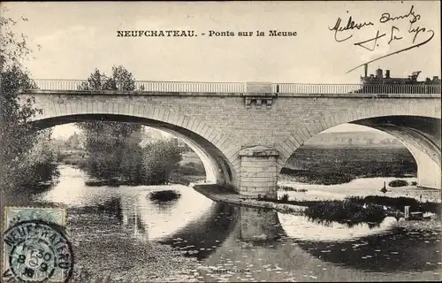 Ak Neufchâteau Lothringen Vosges, Pont sur la Meuse