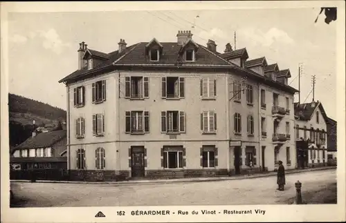Ak Gérardmer Lothringen Vosges, Rue du Vinot, Restaurant Viry