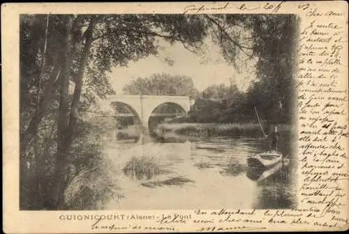 Ak Guignicourt Aisne, Le Pont