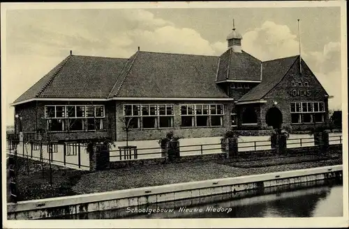 Ak Nieuwe Niedorp Nordholland Niederlande, Schoolgebouw