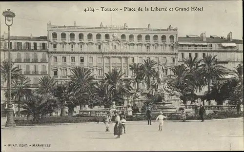 Ak Toulon Var, Place de la Liberte, Grand Hotel