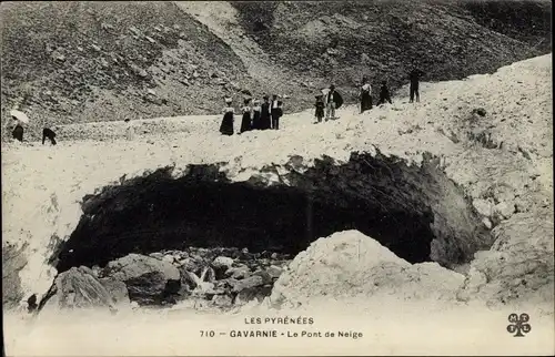 Ak Gavernie Hautes Pyrénées, Le Pont de Neige