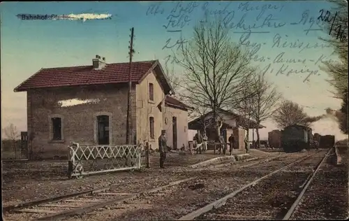 Ak Saint Hilaire le Petit Marne Frankreich, La Gare, Bahnhof