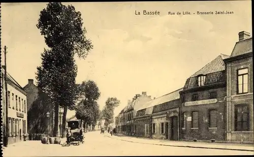 Ak La Bassée, Rue de Lille, Brasserie Saint Jean