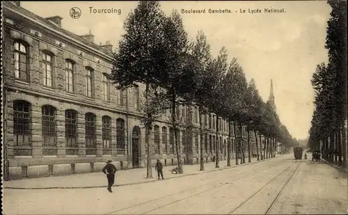 Ak Tourcoing Nord, Boulevard Gambetta, Le Lycee National