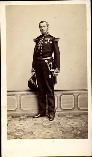 CdV Standportrait, Französischer Soldat, Dritte Republik, Orden, Degen