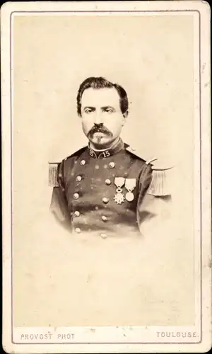 CdV Portrait, Französischer Soldat, Dritte Republik, Uniform, Regt. Nr. 15, Orden