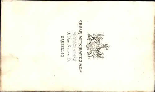 CdV Standportrait, Belgischer Soldat, Uniform, Orden, Degen