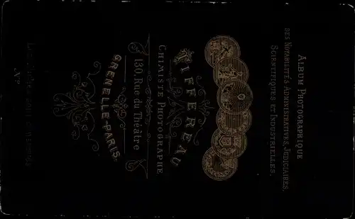 CdV Standportrait, Französischer Soldat, Dritte Republik, Uniform, Orden