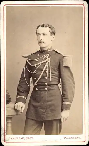 CdV Standportrait, Französischer Soldat, Dritte Republik, Uniform, Regt. Nr. 100