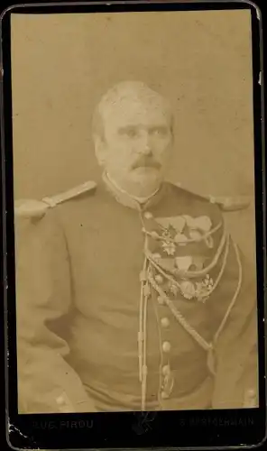 CdV Portrait, Belgischer Soldat, Uniform, Schützenschnur, Orden