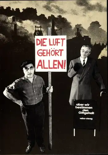 Künstler Ak Staeck, Klaus, Die Luft gehört allen aber wir bestimmen den Giftgehalt, Satire