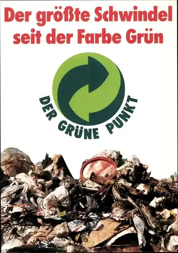 Künstler Ak Staeck, Klaus, Der grüne Punkt, Satire