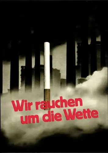 Künstler Ak Staeck, Klaus, Wir rauchen um die Wetter, Satire