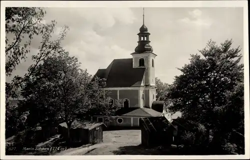 Ak Międzygórze Wölfelsgrund Schlesien, Kirche Maria Schnee