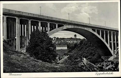 Ak Pirmasens am Pfälzerwald Rheinland Pfalz, Blick auf die Zeppelinbrücke