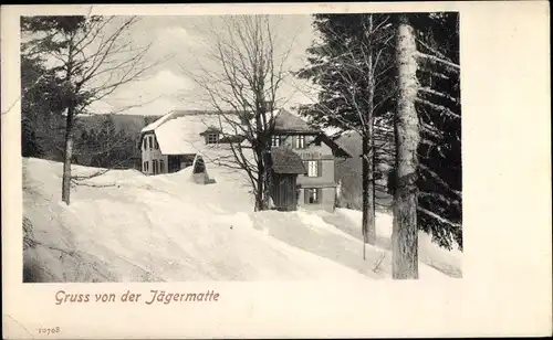 Ak Feldberg im Schwarzwald, Gasthaus Jägermatte, Winteransicht