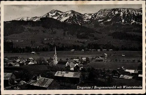 Ak Lingenau Vorarlberg, Blick auf den Ort mit Winterstaude