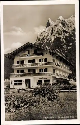 Ak Mittenwald in Oberbayern, Alpenhotel Erdt