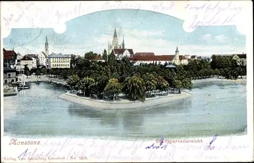 Ak Konstanz am Bodensee, Stadtgartenansicht