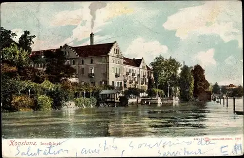 Ak Konstanz am Bodensee, Partie am Inselhotel