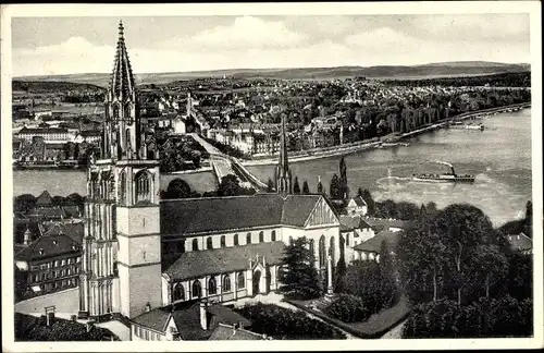 Ak Konstanz am Bodensee, Totalansicht der Ortschaft mit Kirche