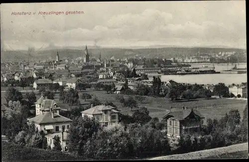 Ak Konstanz am Bodensee, Blick von Kreuzlingen auf den Ort