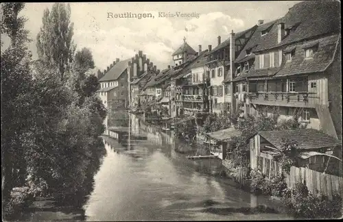 Ak Reutlingen in Württemberg, Klein Venedig, Teilansicht der Ortschaft