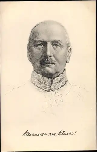 Ak Generaloberst Alexander von Kluck, Portrait