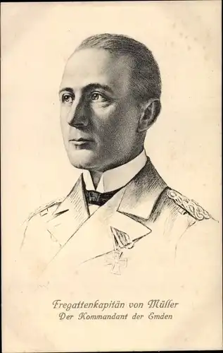 Ak Fregattenkapitän von Müller, Kommandant der Emden, Portrait