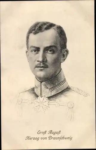 Ak Herzog Ernst August von Braunschweig, Portrait, Uniform, Orden