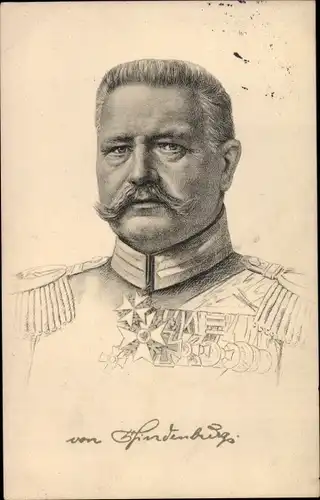 Ak Generalfeldmarschall Paul von Hindenburg, Portrait in Uniform, Orden