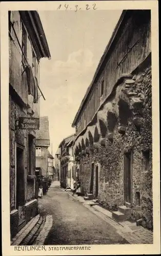 Ak Reutlingen in Württemberg, Partie an der Stadtmauer