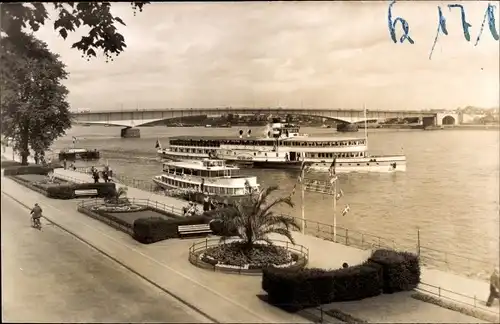 Ak Bonn am Rhein, Blick vom alten Zoll, Fahrgastschiff