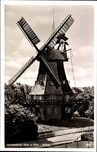 Ak Wyk auf Föhr Nordfriesland, Mühle