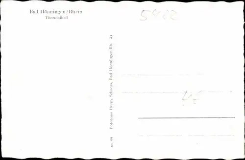 Ak Bad Hönningen am Rhein, Thermalbad, Badehaus, Springbrunnen