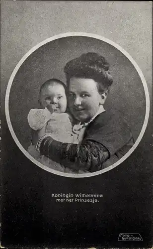 Ak Königin Wilhelmina der Niederlande mit Prinzessin Juliana, Portrait