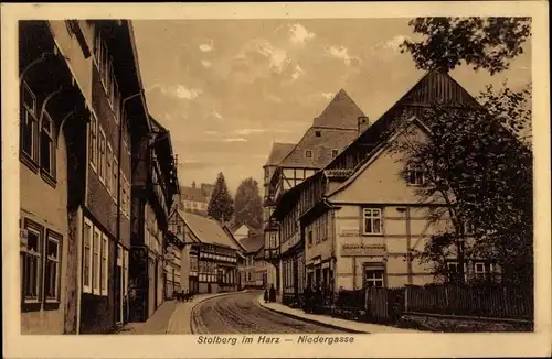 Ak Stolberg Südharz, Niedergasse