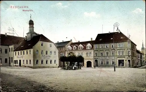 Ak Teuchern Sachsen Anhalt, Marktplatz, Ratskeller