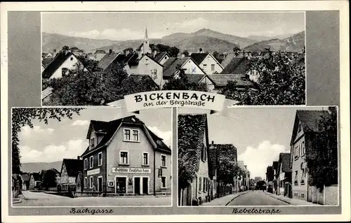 Ak Bickenbach im Hunsrück, Bachgasse, Gasthof Deutsches Haus, Bebelstraße
