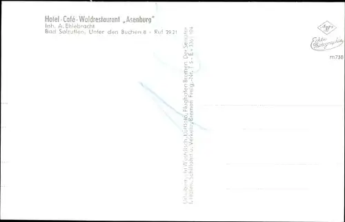 Ak Bad Salzuflen im Kreis Lippe, Gasthof Hotel Asenburg